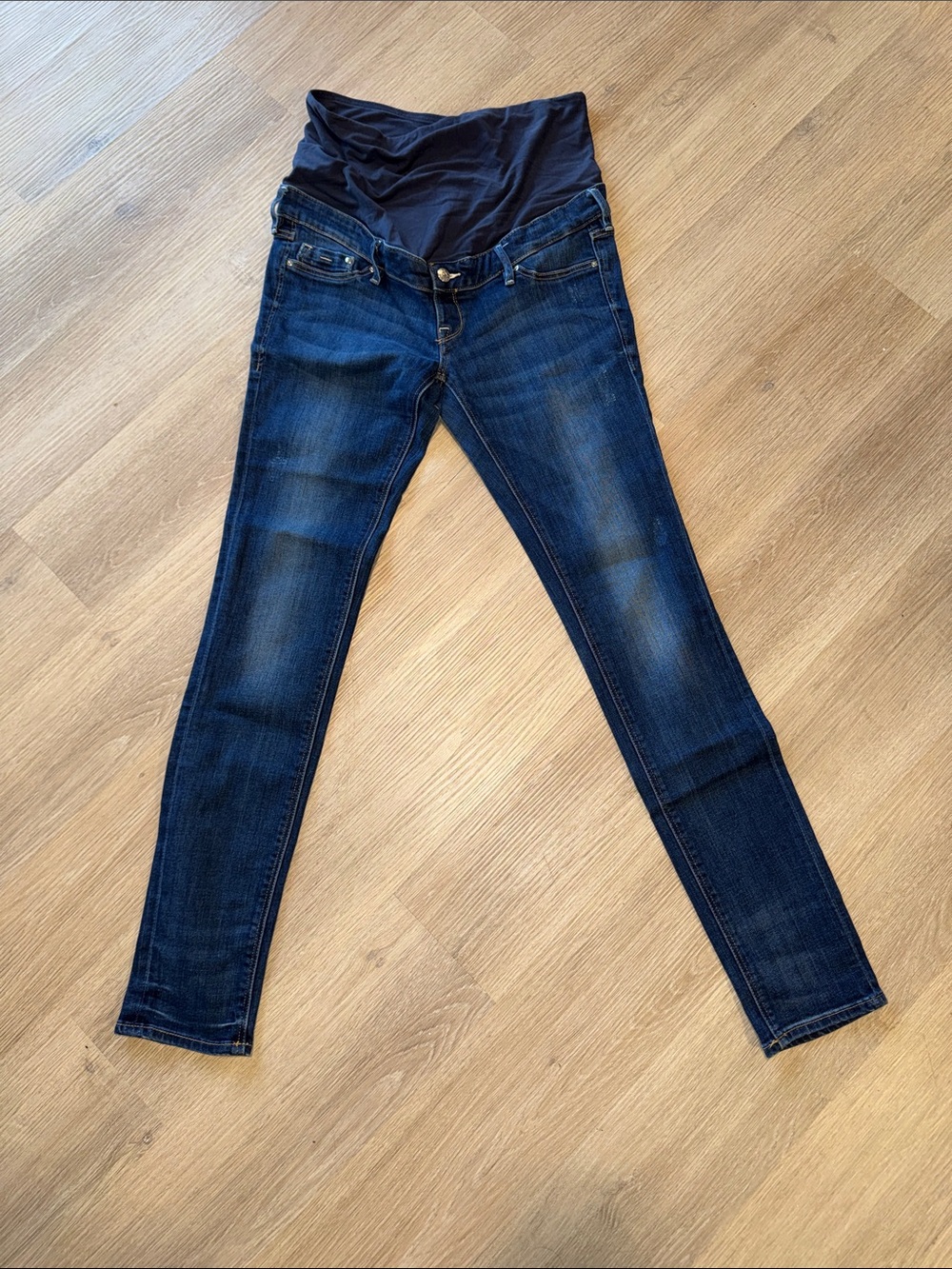 H&M & Denim MAMA Skinny High Rib Dark Blue Maternity Skinny Jeans